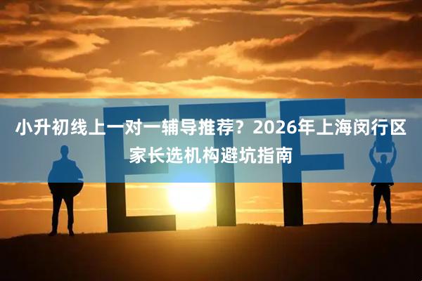 小升初线上一对一辅导推荐？2026年上海闵行区家长选机构避坑指南